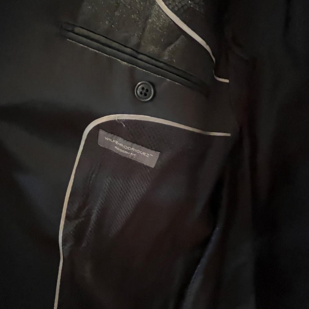 PRICE DROPPED! Black Tuxedo Suit/White Shirt/Cummerbund Worn once--So Handsome! - Picture 6 of 15